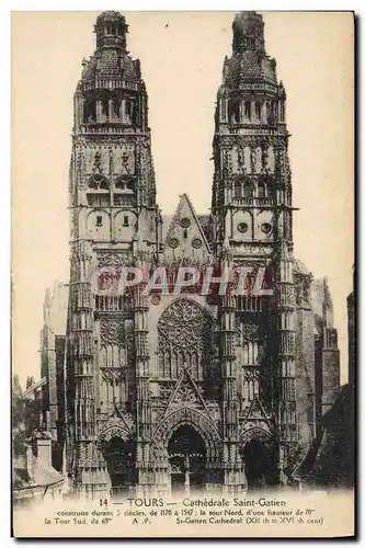 Cartes postales Tours Cathedrale Saint Gatien