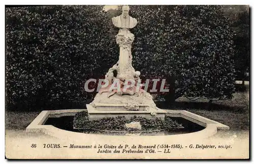 Cartes postales Tours Monument A La Gloire De Ronsard