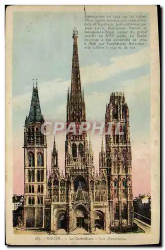 Cartes postales Rouen La Cathedrale Vue D&#39Ensemble