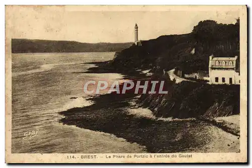 Cartes postales Brest Le Phare De Portzic A l'Entree Du Goulet
