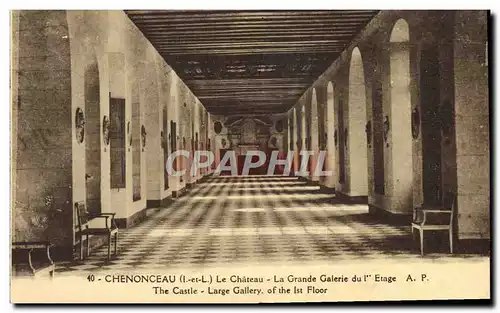 Ansichtskarte AK Chenonceau Le Chateau La Grande Galerie du 1er etage