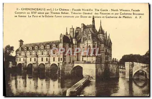 Cartes postales Chenonceau Le Chateau Facade Nord Est