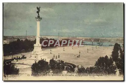 Cartes postales Bordeaux Le Monument Des Girondins Et l'Esplanade des Quinconces