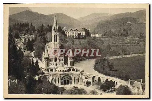 Cartes postales Lourdes La Basilique Vue Du Chateau Fort