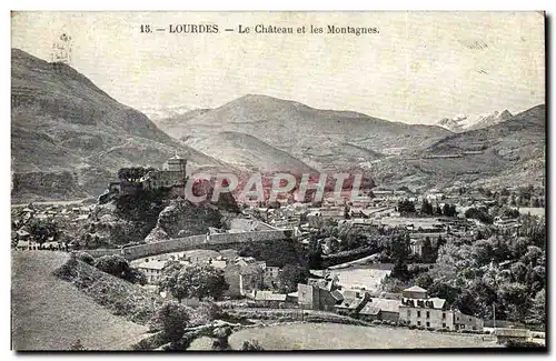 Cartes postales Lourdes Le Chateau Et Les Montagnes