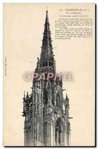 Cartes postales Chartres Cathedrale La Cathedrale Le Clocher Neuf