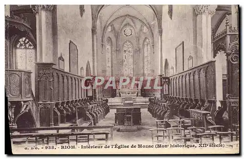 Ansichtskarte AK Riom Interieur De l&#39Eglise De Mozac