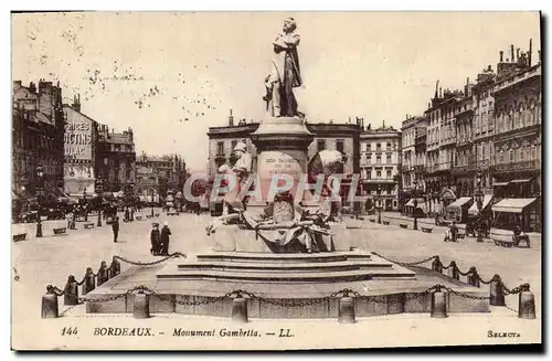 Cartes postales Bordeaux Monument Gambetta