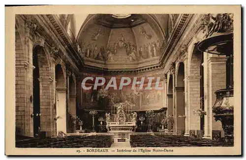 Cartes postales Bordeaux Interieur De l&#39Eglise Notre Dame