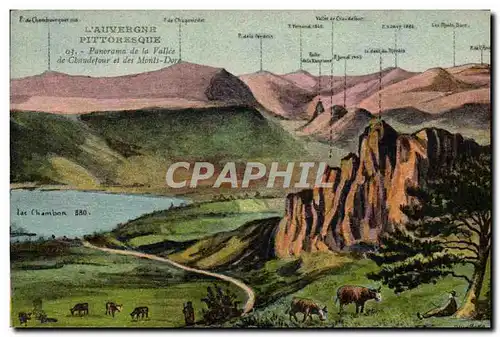 Ansichtskarte AK L&#39Auvergne Pittoresque Panorama De La Vallee de Chaudefour et des Monts Dore