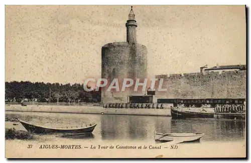 Cartes postales Aigues Mortes La Tour De Constance Et Le Canal