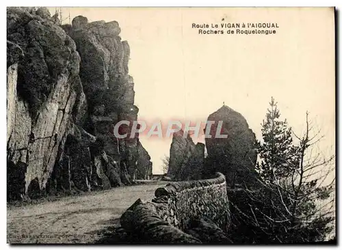 Cartes postales Route Le Vigan A l'Aigoual Rochers De Roquelongue