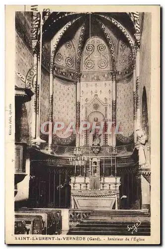 Cartes postales Saint Laurent La Vernede Interieur De l'Eglise