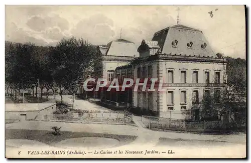 Cartes postales Vals Les Bains Le Casino Et Les Nouveaux Jardins