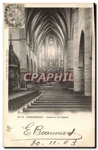 Cartes postales Remiremont Interieur De l'Eglise