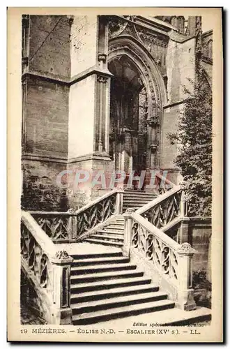 Cartes postales Mezieres Eglise Escalier