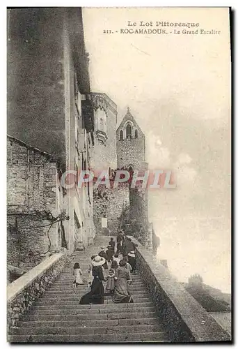 Ansichtskarte AK Le Lot Rocamadour Le Grand Escalier