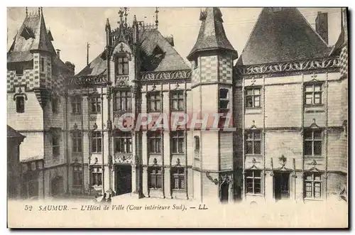 Cartes postales Saumur L&#39Hotel De Ville Cour interieure Sud