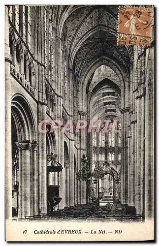 Ansichtskarte AK Evreux La Nef De La Cathedrale