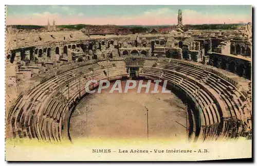 Cartes postales Nimes Les Arenes Vue Interieur