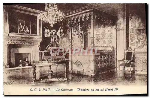 Ansichtskarte AK Pau Le Chateau Chambre Ou Est Ne Henri IV