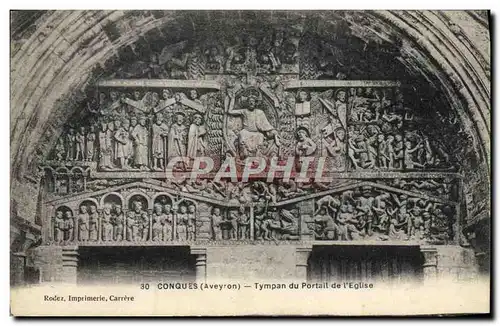 Cartes postales Conques Tympan Du Portail De I'Eglise