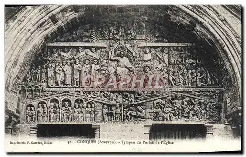 Cartes postales Conques Tympan Du Portail De I'Eglise
