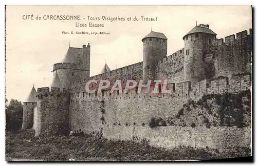 Cartes postales Carcassonne Tours Visigothes et du Tresaut Lices Basses