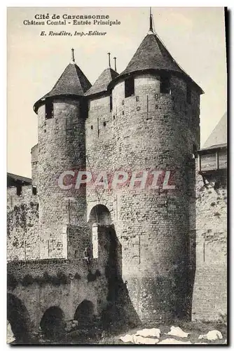 Ansichtskarte AK Carcassonne Chateau Comtal Entree Principale