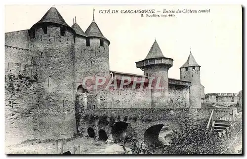 Ansichtskarte AK Carcassonne Chateau Comtal Entree du chateau Comtal