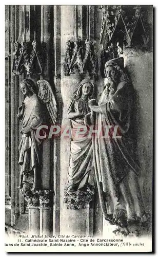 Ansichtskarte AK Carcassonne Cathedrale Saint Nazaire Statues de Joachim Sainte Anne Ange annonciateur