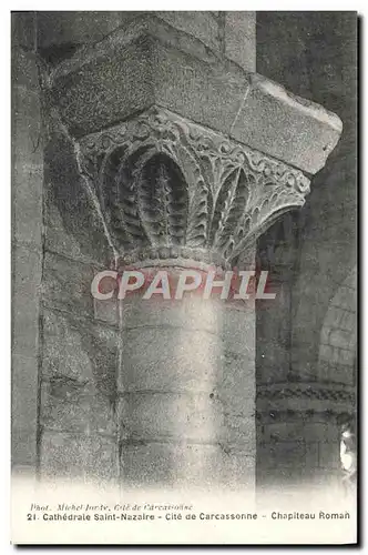 Ansichtskarte AK Carcassonne Cathedrale Saint Nazaire Chapiteau roman