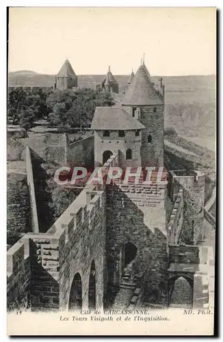 Cartes postales Carcassonne Les Tours Visigoth et de l&#39Inquisition