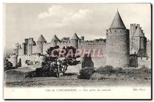 Cartes postales Cite de Carcassonne Vue prise au sud est