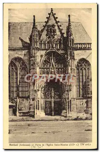 Cartes postales Rethel Porte de l&#39eglise Saint Nicolas