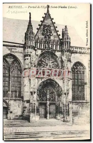Cartes postales Rethel Portail de l&#39eglise Saint Nicolas