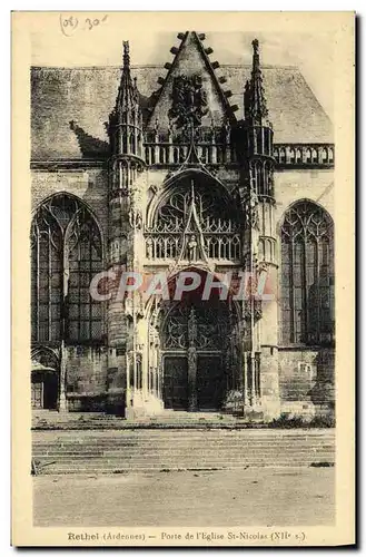 Cartes postales Rethel Porte de l&#39eglise Saint Nicolas