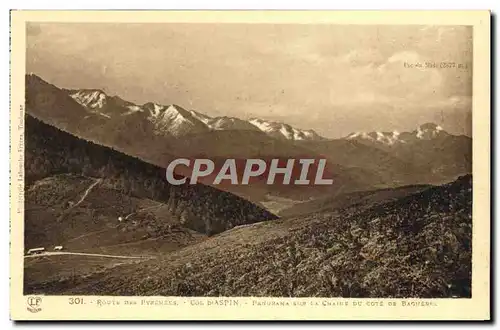 Cartes postales Route des Pyrenees Panorama sur la Chaine du cote de Bagneres