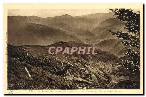 Cartes postales Route des Pyrenees Les lacets du Col du cote d&#39Aure