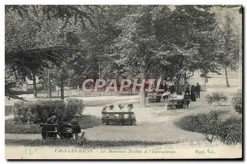 Cartes postales Vals les Bains Les nouveaux jardins et l&#39intermittente