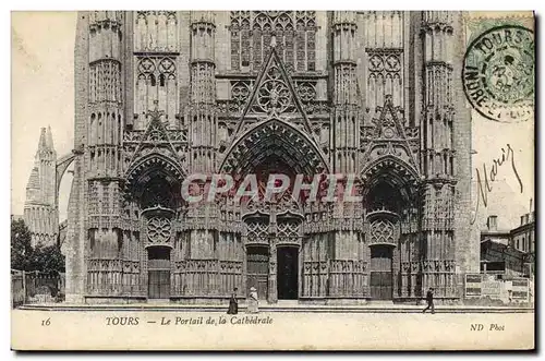 Cartes postales Tours Portail de la cathedrale