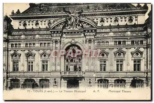 Cartes postales Tours Le theatre municipal