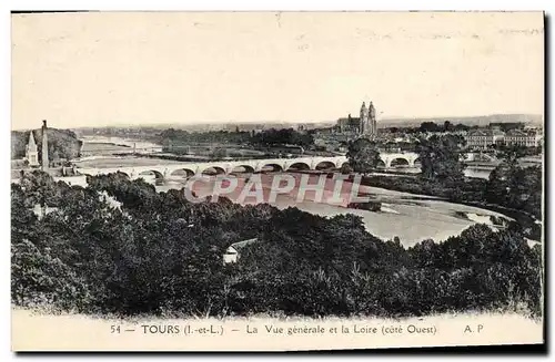 Cartes postales Tours La Vue generale et la loire Cote Ouest