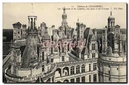 Ansichtskarte AK Chateau de Chambord Les terrasses et les combles vue prise a vol d&#39oiseau