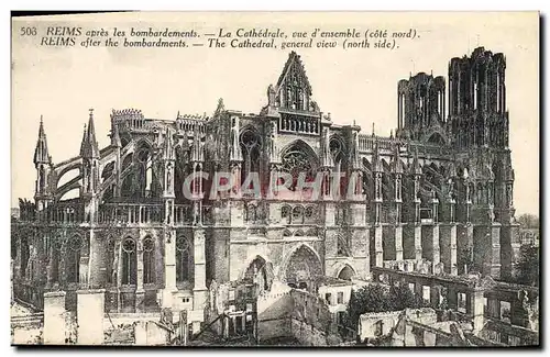 Cartes postales Reims La cathedrale militaria