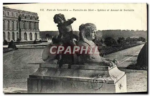 Cartes postales Parc de Versailles Parterre du Midi Sphinx et amour de Sarrazin