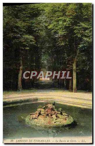 Cartes postales Jardins de Versailles Le bassin de Ceres