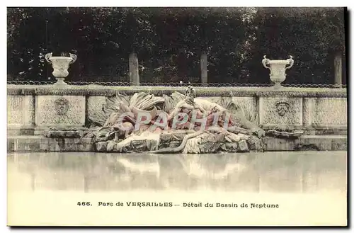 Cartes postales Parc de Versailles Detail du bassin de Neptune