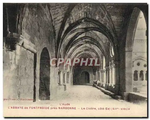 Cartes postales Abbaye de Fontfroide pres Narbonne le cloitre Cote Est