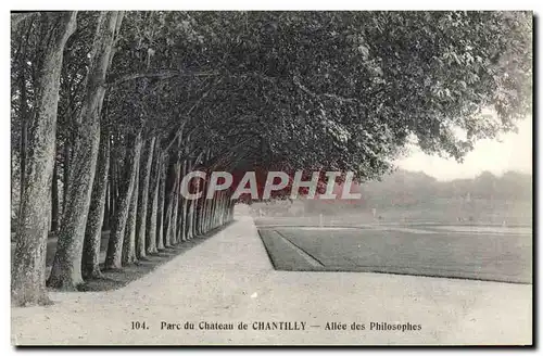 Cartes postales Parc du chateau de Chantilly Allee des Philosophes